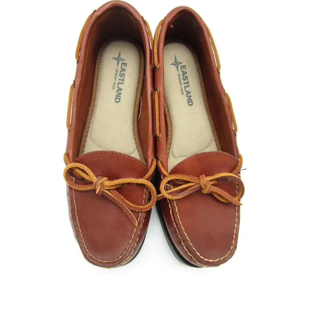 Eastland Yarmouth Brown Leather Boat Shoes Moc Toe Womens 7M